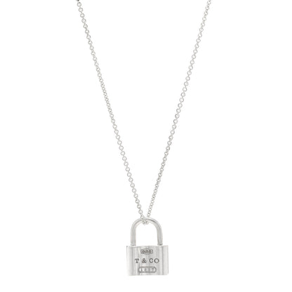 Tiffany Sterling Silver 1837 Lock Charm Pendant Necklace 1 of 4