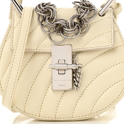 Chloe Calfskin Quilted Mini Drew Bijou Shoulder Bag Natural White Pearl Beige 8 of 10