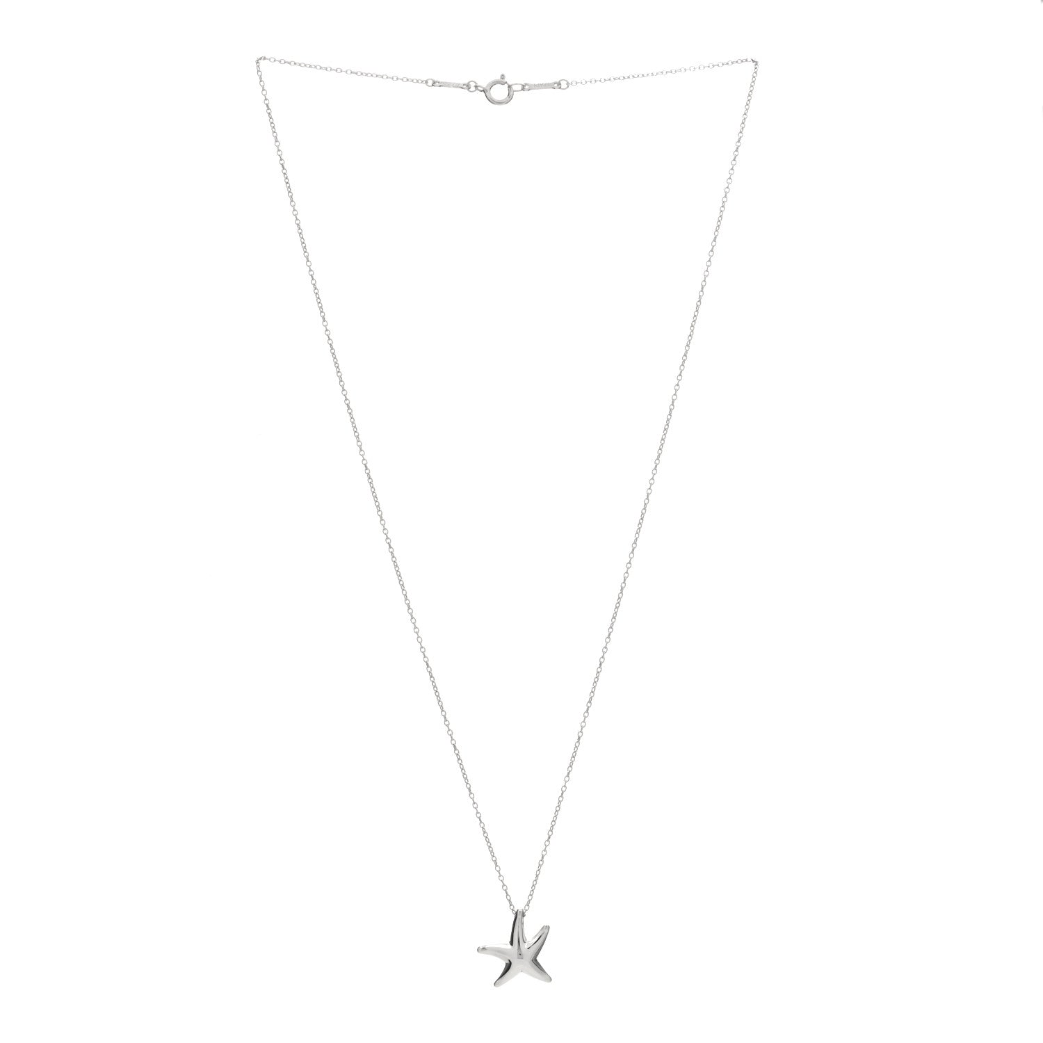 Tiffany Sterling Silver 15mm Elsa Peretti Starfish Pendant Necklace 2 of 3
