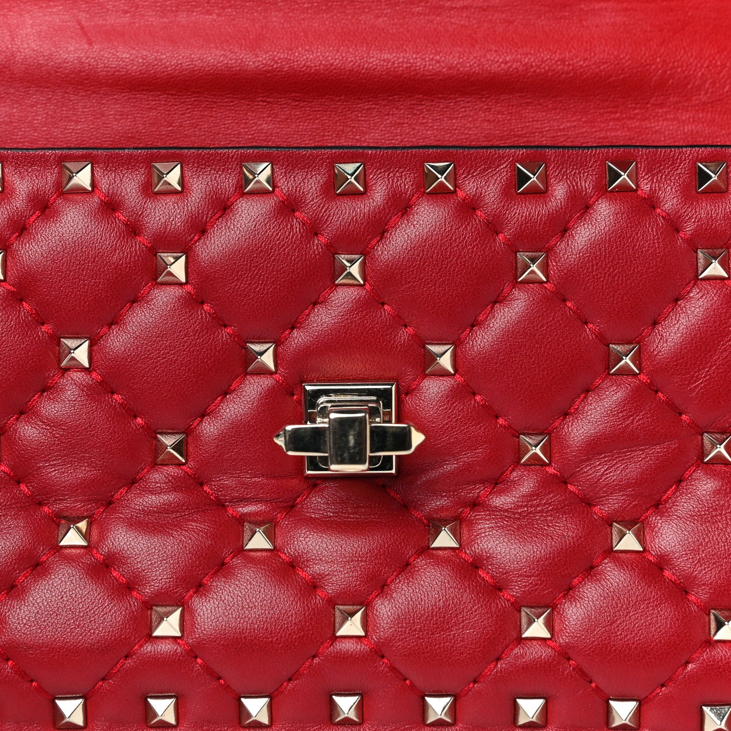 Valentino Garavani Nappa Small Rockstud Spike Shoulder Bag Rosso Valentino 13 of 14
