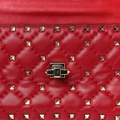 Valentino Garavani Nappa Small Rockstud Spike Shoulder Bag Rosso Valentino 13 of 14