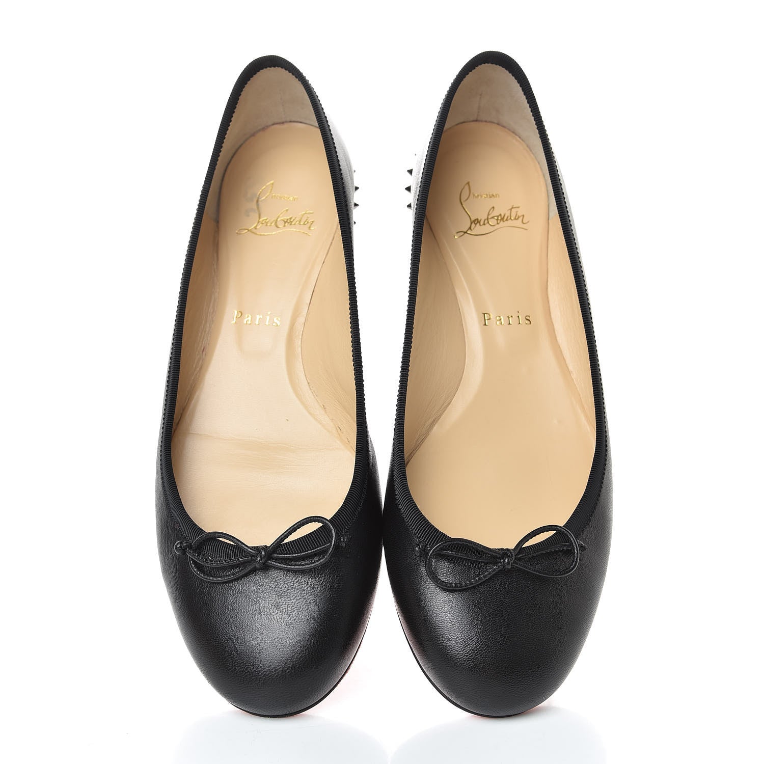 Christian Louboutin Shiny Nappa La Massine Flats 38 Black 7 of 15