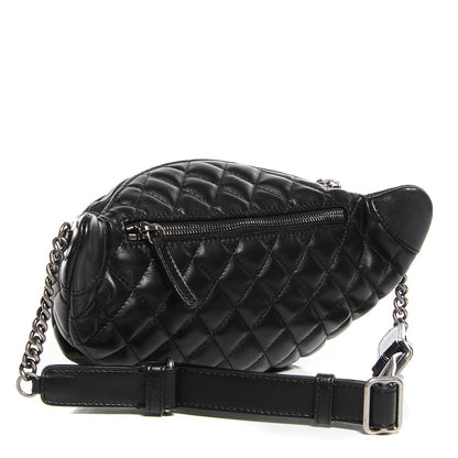 Chanel Lambskin Quilted Banane Waist Bag Black 3 of 8