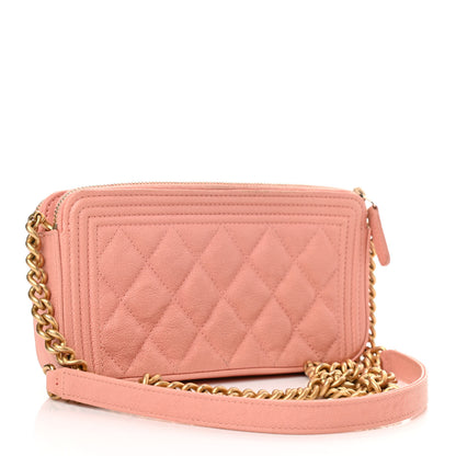 Chanel Caviar Quilted Small Boy Clutch With Chain Light Pink 3 of 12