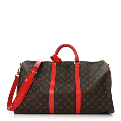 Louis Vuitton Calfskin Monogram Keepall Bandouliere 50 Coquelicot 1 of 11