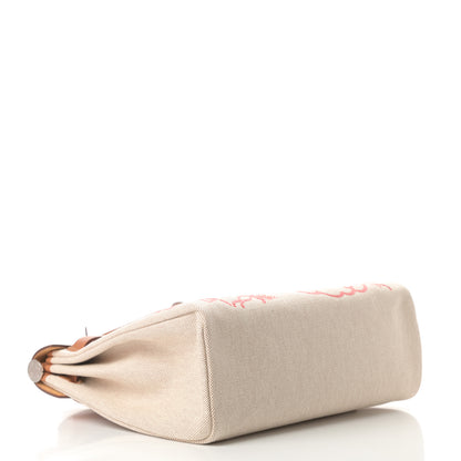 Hermes Vache Hunter Toile Pegase Pop Herbag Zip Retourne 31 PM Capucine Ecru 5 of 12