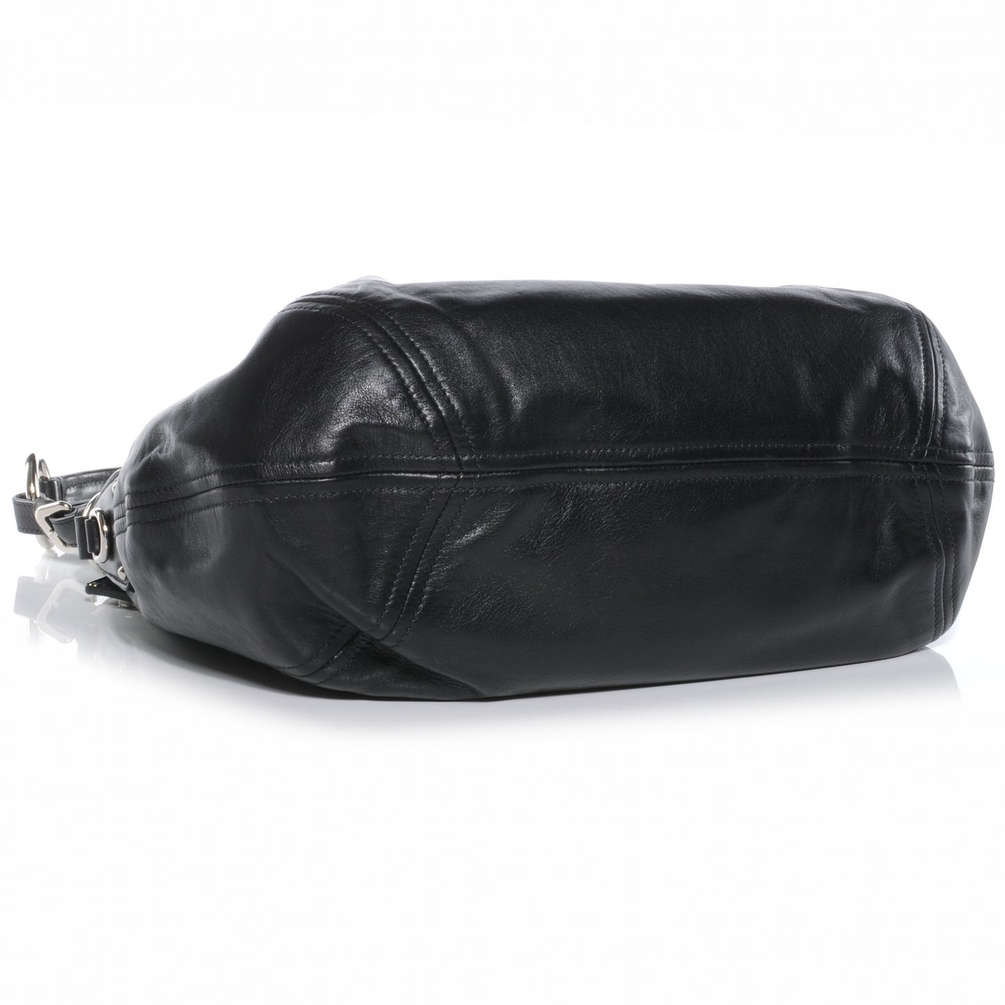 Soft Calf Pleated Hobo Nero Black