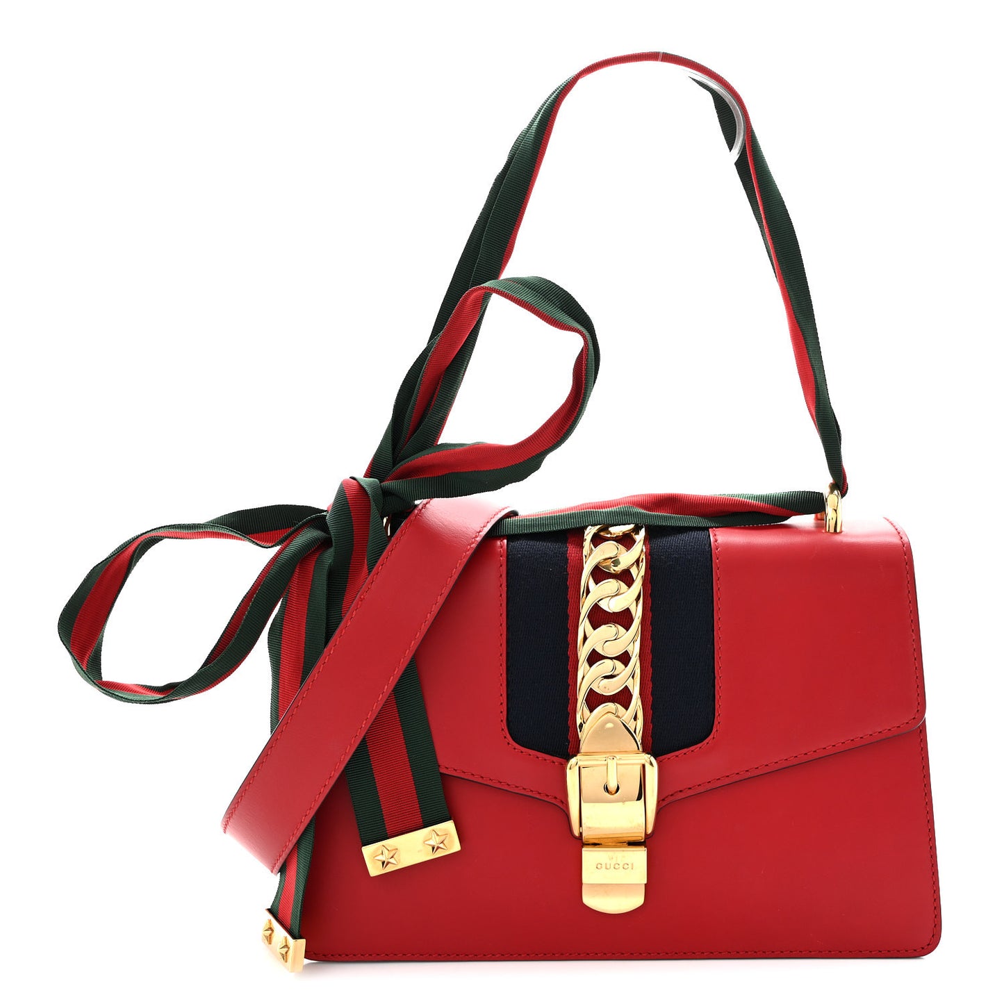 Calfskin Small Sylvie Shoulder Bag Hibiscus Red