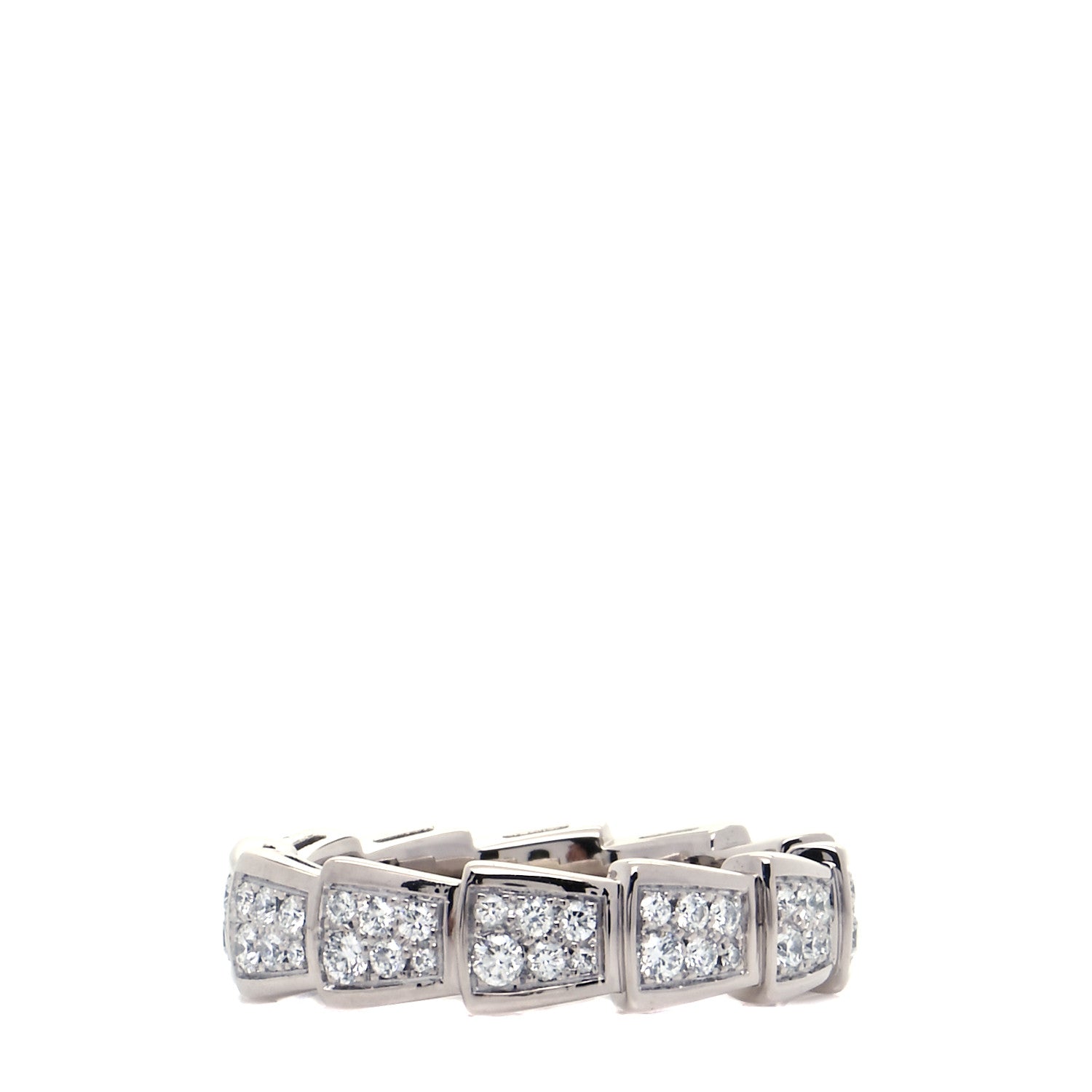 Bulgari 18K White Gold Diamond Serpenti Viper Pave Ring 56 7.5 3 of 6