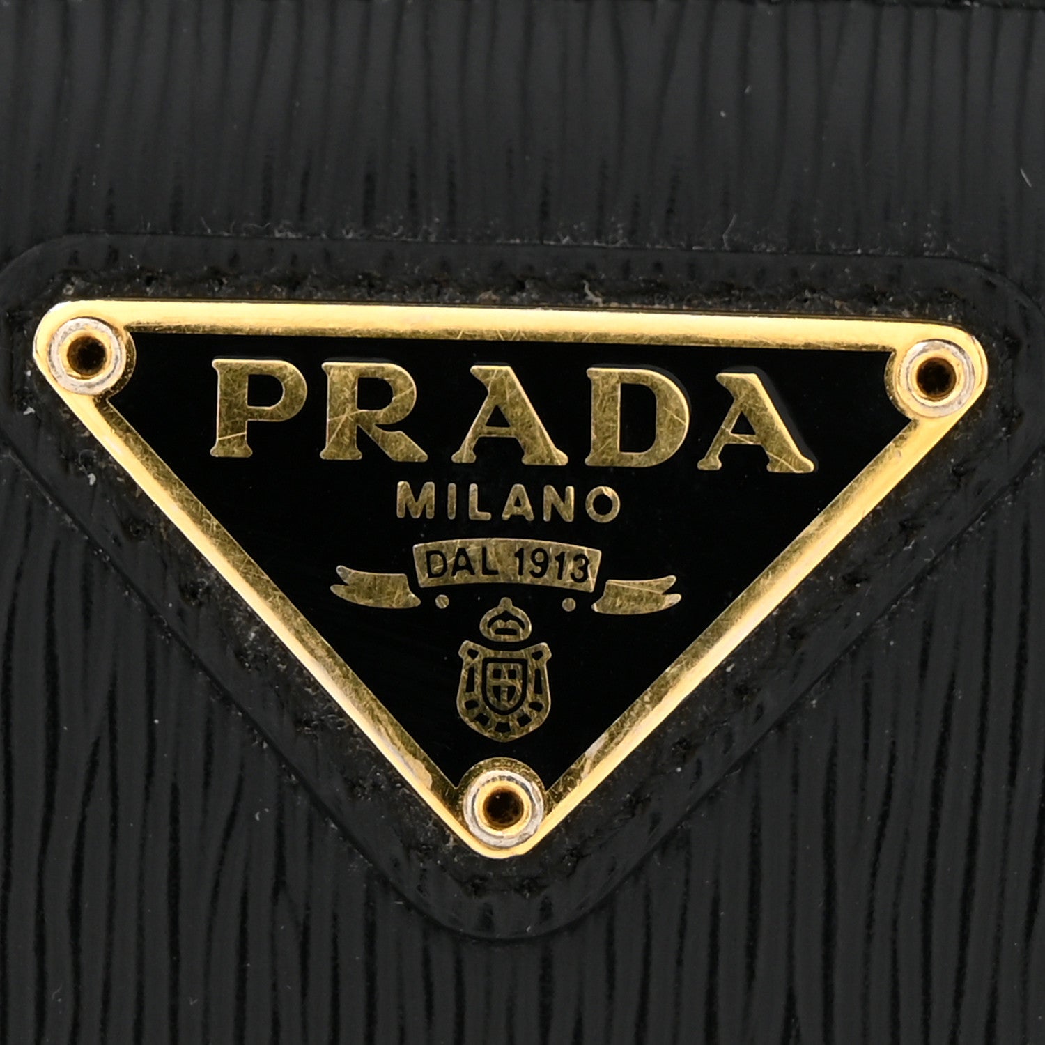 Prada Vitello Move Triangle Logo Zip Coin Purse Black 1919078