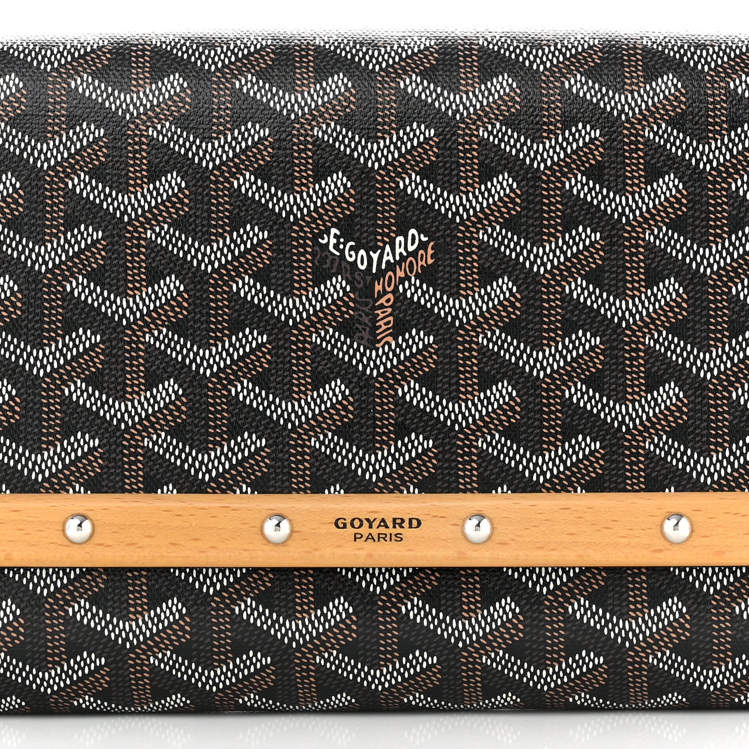 Goyard Goyardine Monte Carlo Bois Clutch With Strap Black 8 of 10