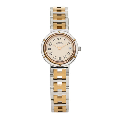 Hermes Stainless Steel 24mm Clipper Quartz Watch Gold 1 of 4