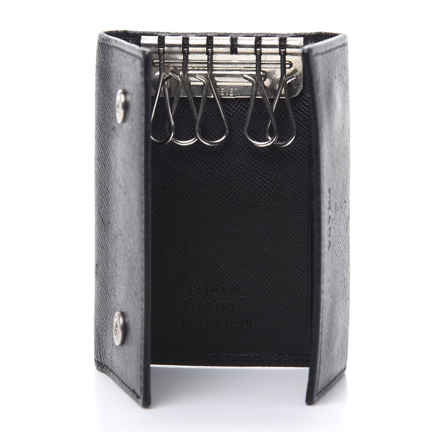 Saffiano 6 Key Holder Black