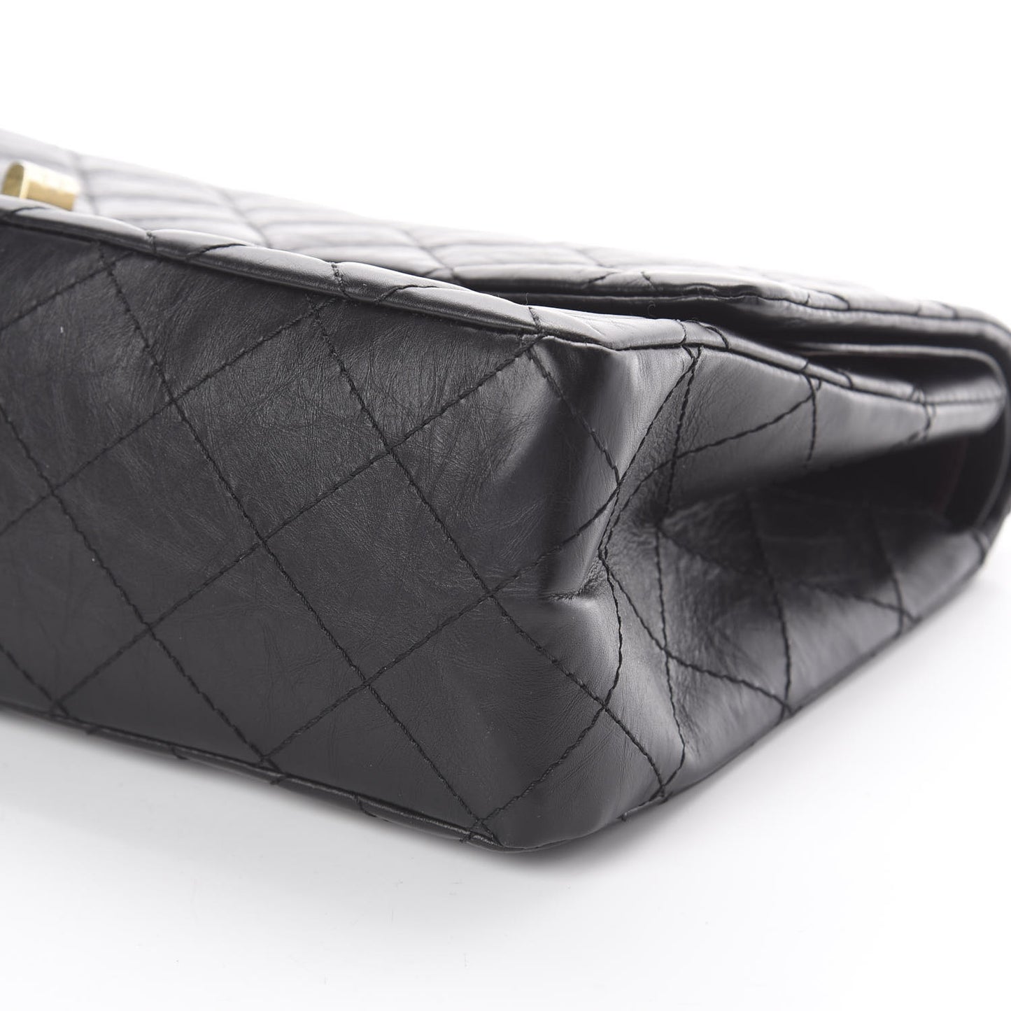 Aged Calfskin Quilted 2.55 Reissue 227 Flap Black