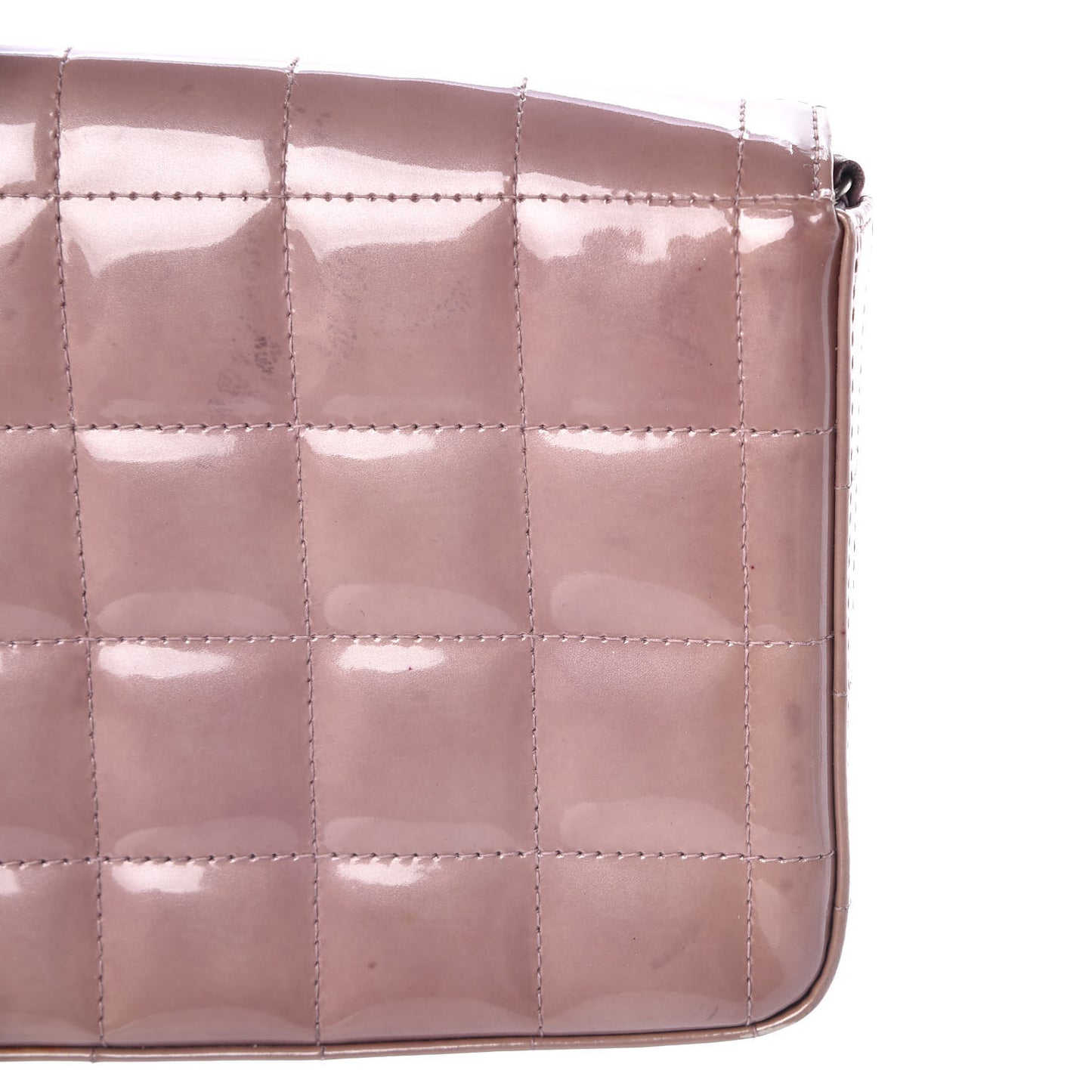 Patent Quilted East West Chocolate Bar Flap Light Purple