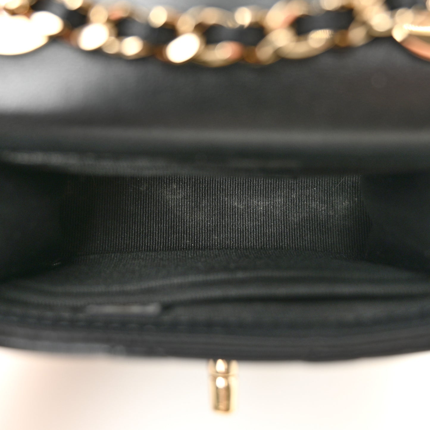 Lambskin Quilted Trendy CC Card Holder On Chain Black