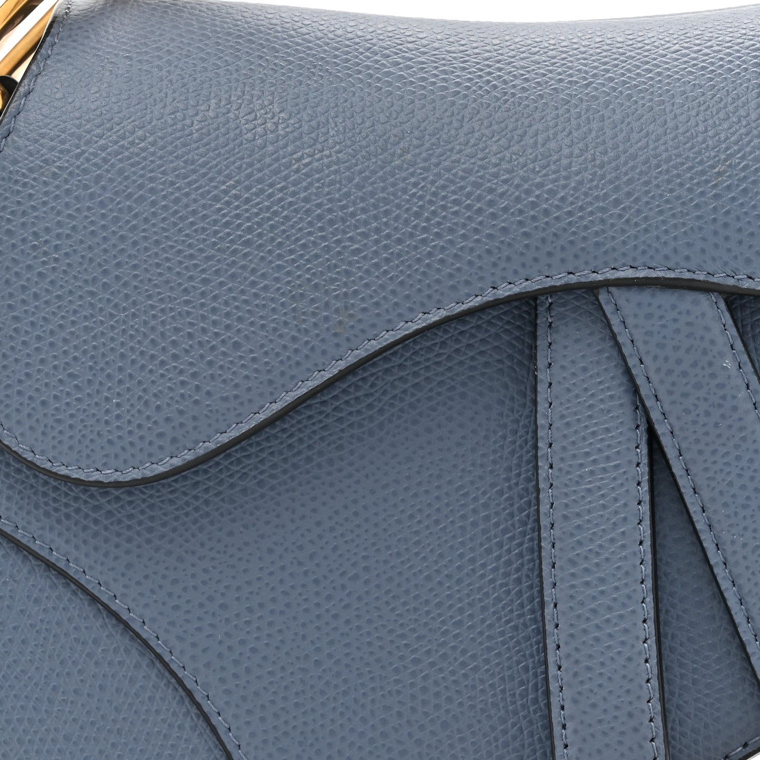 Christian Dior Grained Calfskin Mini Saddle Bag Sky Blue 8 of 11
