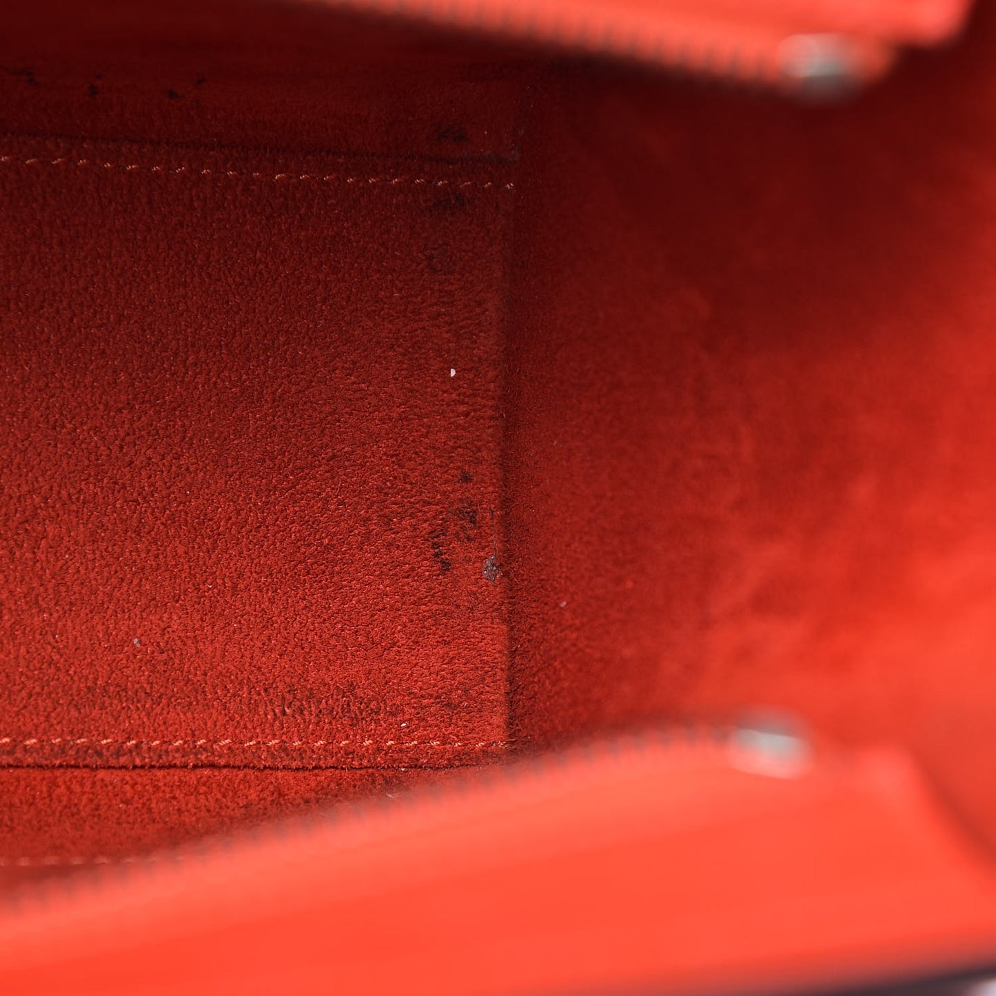 Drummed Calfskin Nano Luggage Vermillion