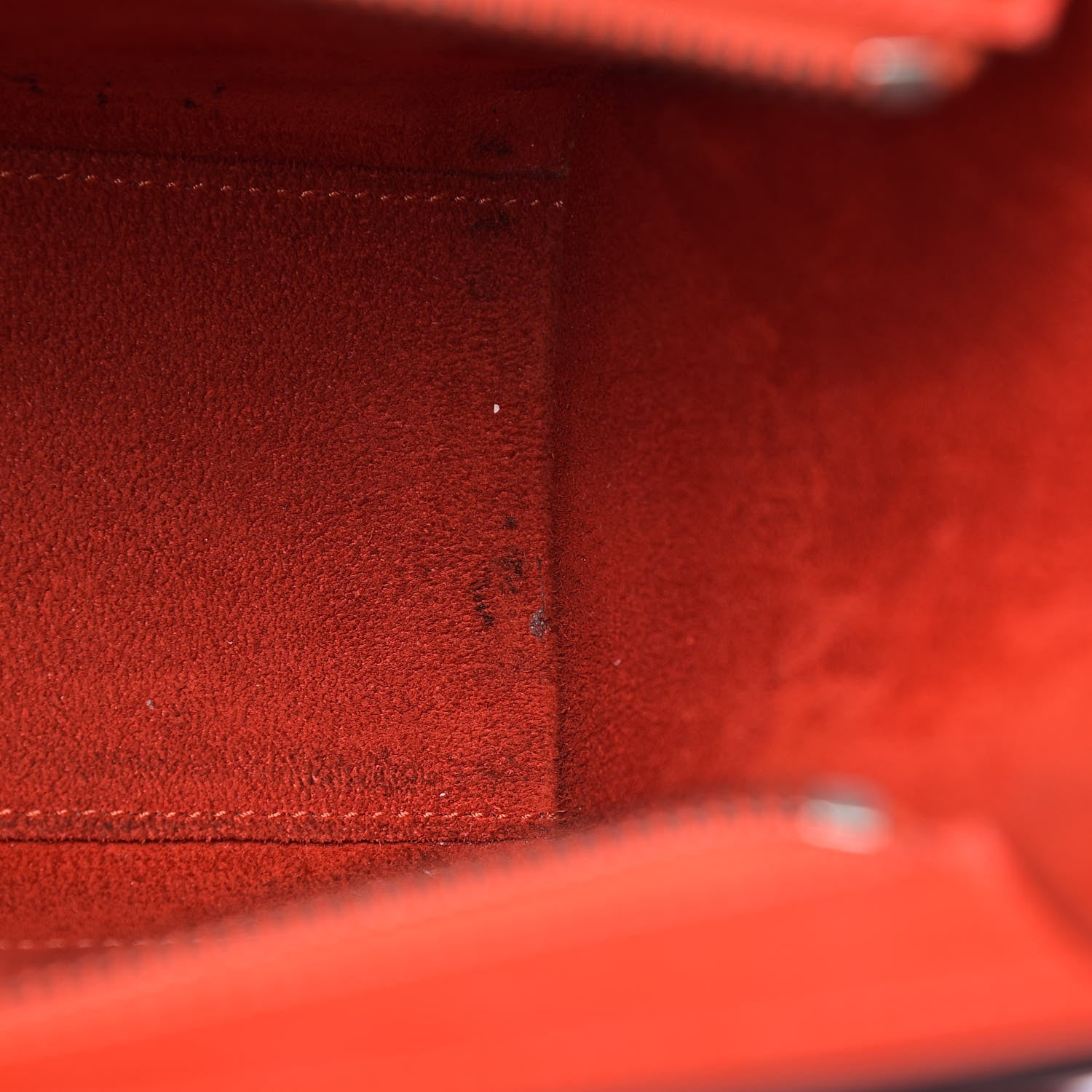 Celine Drummed Calfskin Nano Luggage Vermillion 7 of 14