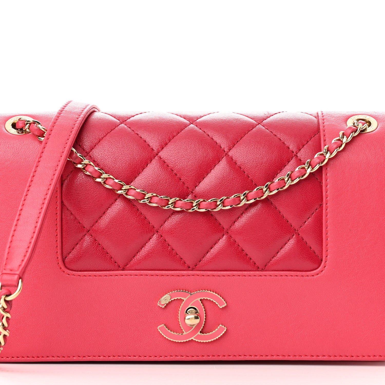 Chanel Sheepskin Quilted Medium Vintage Mademoiselle Flap Dark Pink 7 of 9