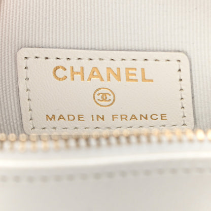 Chanel Lambskin Quilted CC In Love Heart Clutch With Chain White 6 of 11