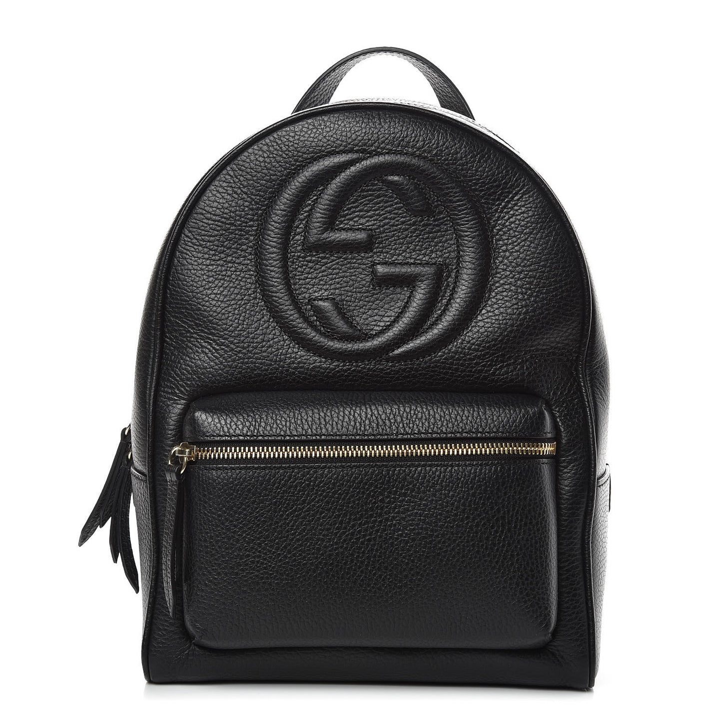 Pebbled Calfskin Soho Chain Backpack Black
