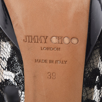 Jimmy Choo Patent Lace Platform Pumps 39 Black 6 of 9