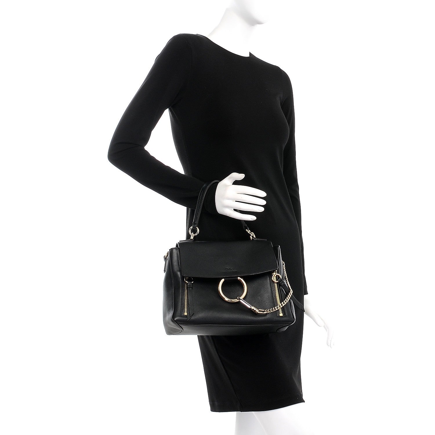 Chloe Calfskin Small Faye Day Shoulder Bag Black 3 of 9