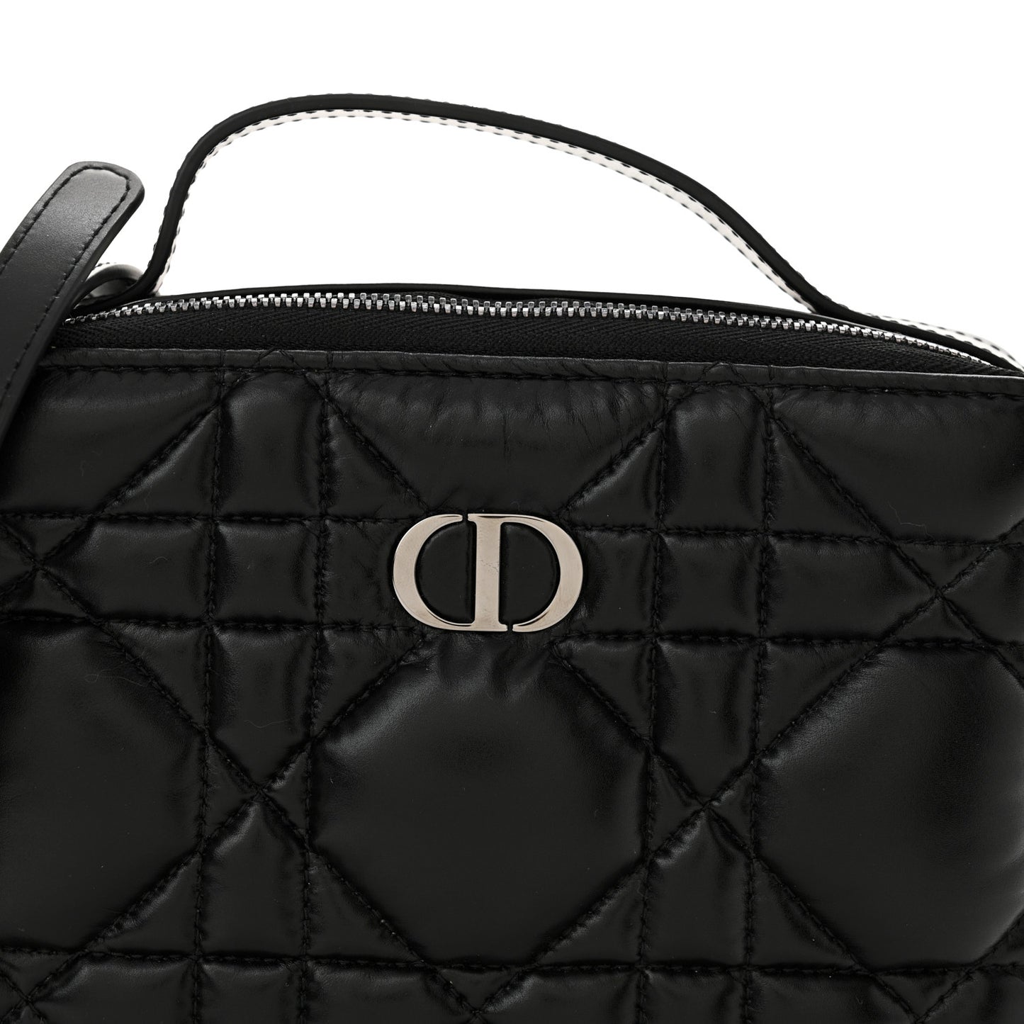 Calfskin Macrocannage Caro Box Bag Black