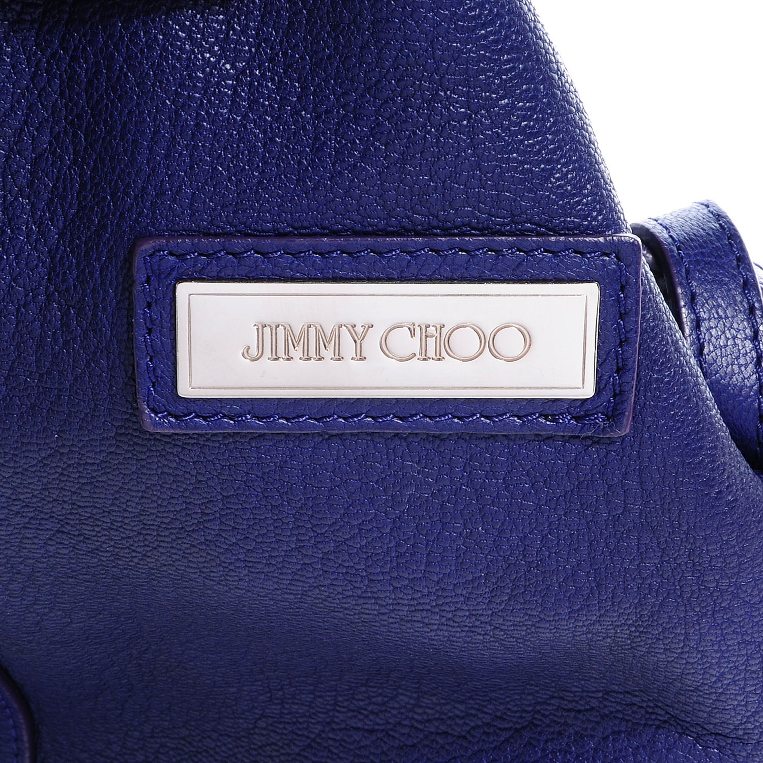 Jimmy Choo Crushed Metallic Leather Sasha Tote Purple Silver 8 of 8
