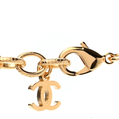 Chanel Crystal Chain Link CC Choker Necklace Gold 5 of 7