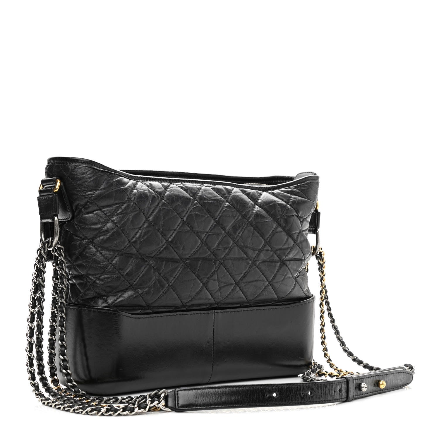 Chanel Aged Calfskin Quilted Medium Gabrielle Hobo Black 3 of 10