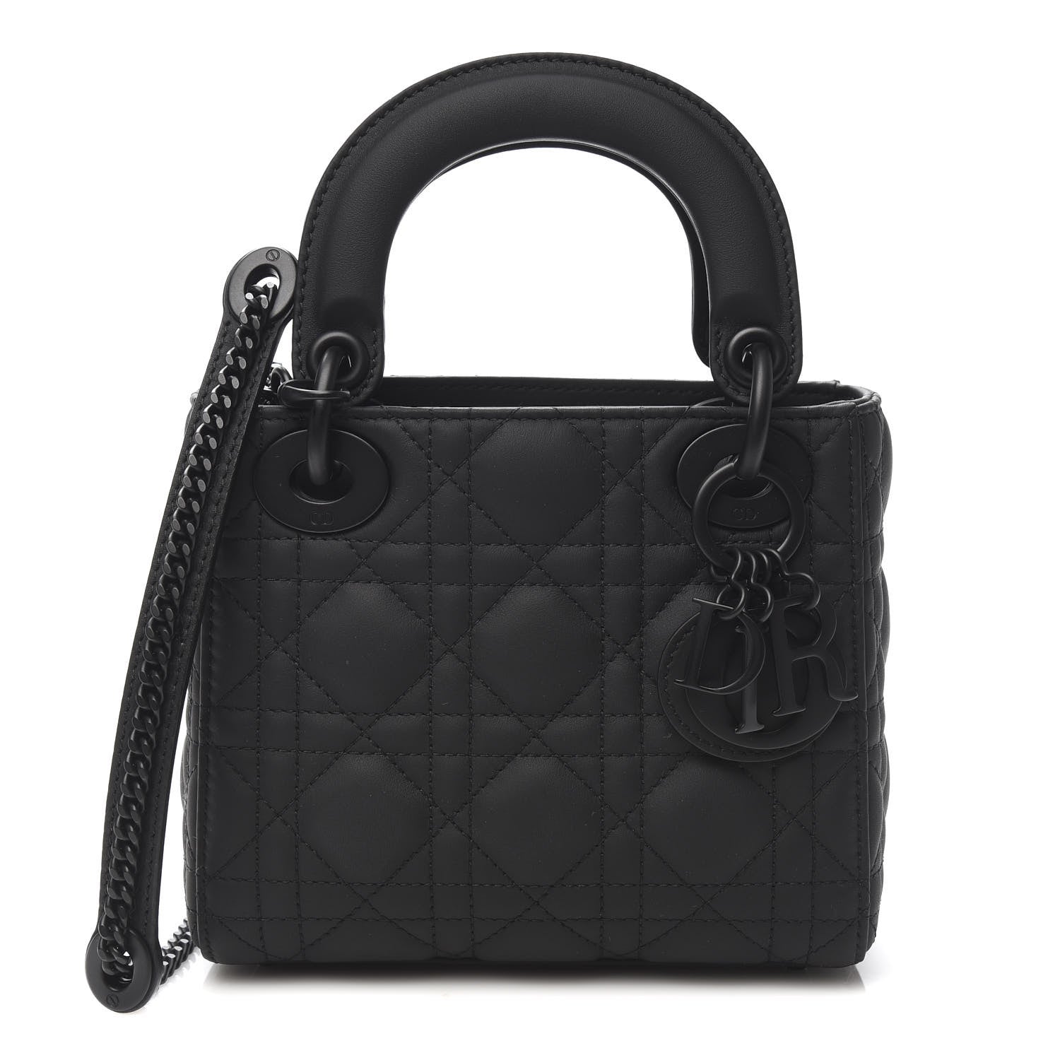 Christian Dior Ultra Matte Calfskin Cannage Mini Lady Dior Black 1 of 12