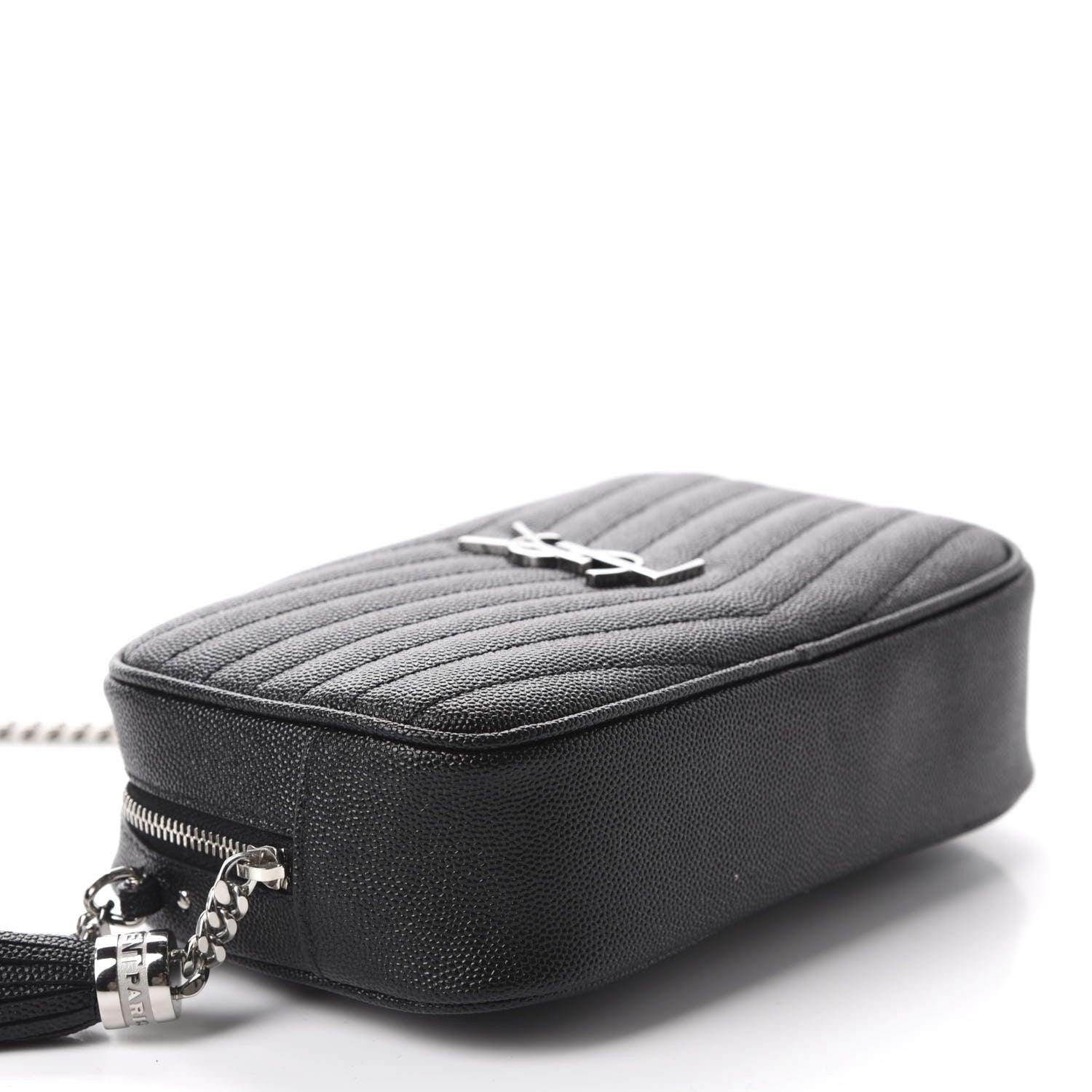 Saint Laurent Grain De Poudre Matelasse Monogram Mini Lou Camera Bag Black 4 of 10