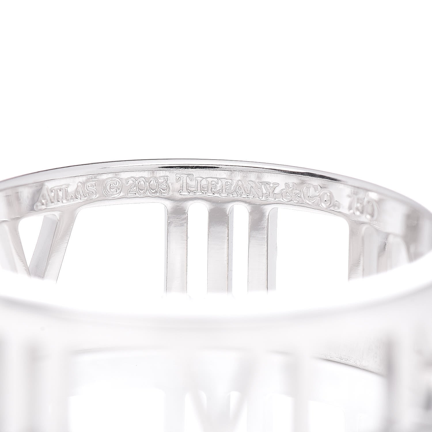 Tiffany 18K White Gold Atlas Open Ring 54 6.75 4 of 4