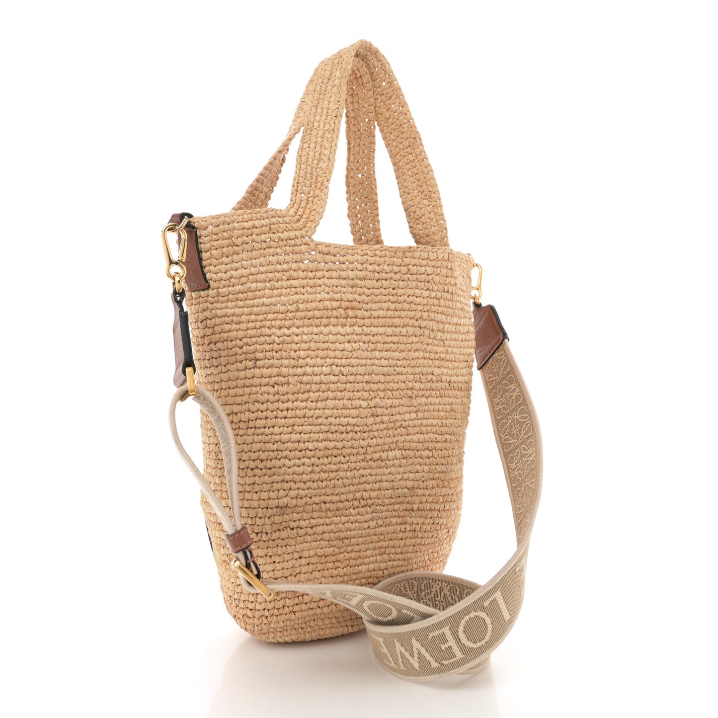 Raffia Mini Slit Tote Bag Natural Tan