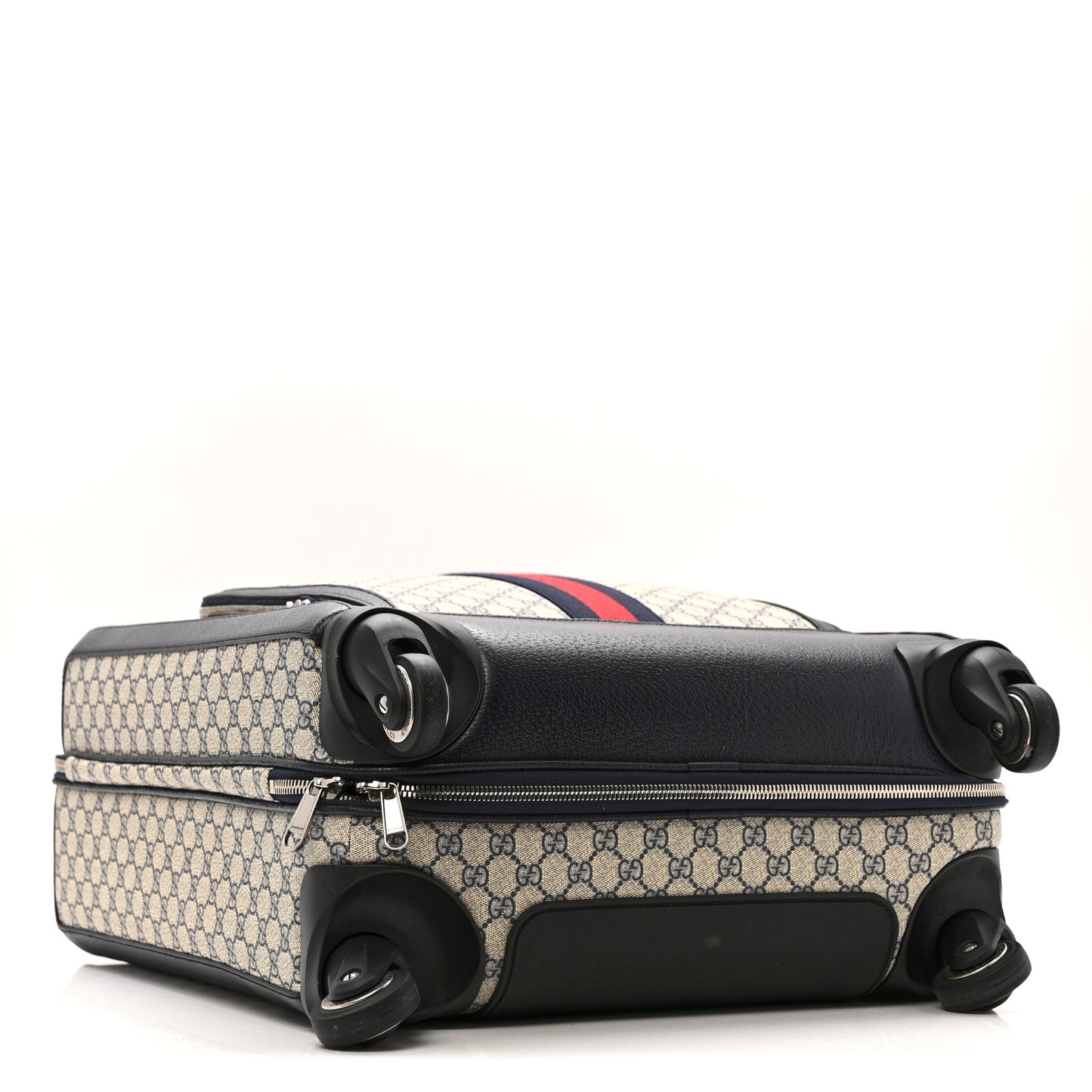 GG Supreme Monogram Textured Dollar Calfskin Web Savoy Cabin Plus Trolley Beige Blue