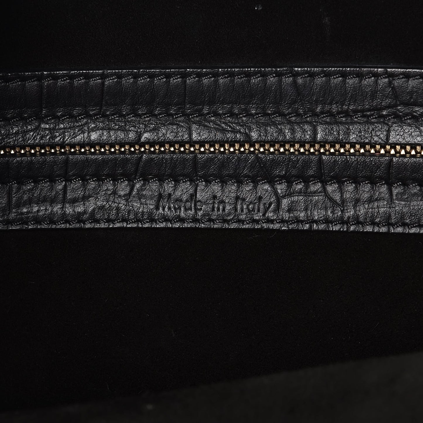 Crocodile Embossed Calfskin Large Phantom Luggage Black