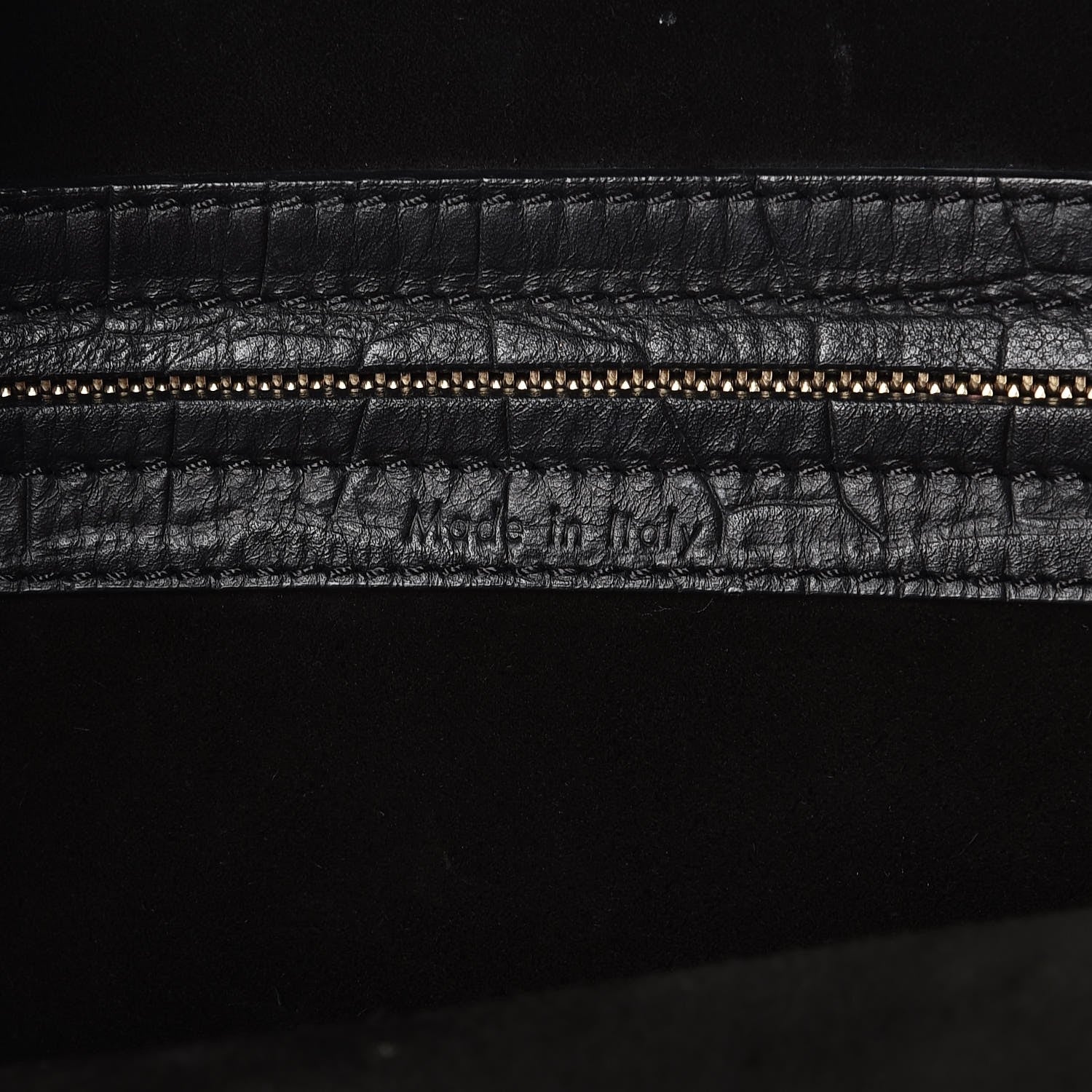 Celine Crocodile Embossed Calfskin Large Phantom Luggage Black 7 of 17