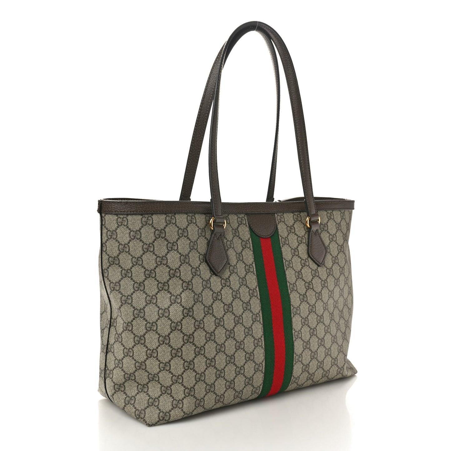 GG Supreme Monogram Medium Ophidia Shopping Tote Brown