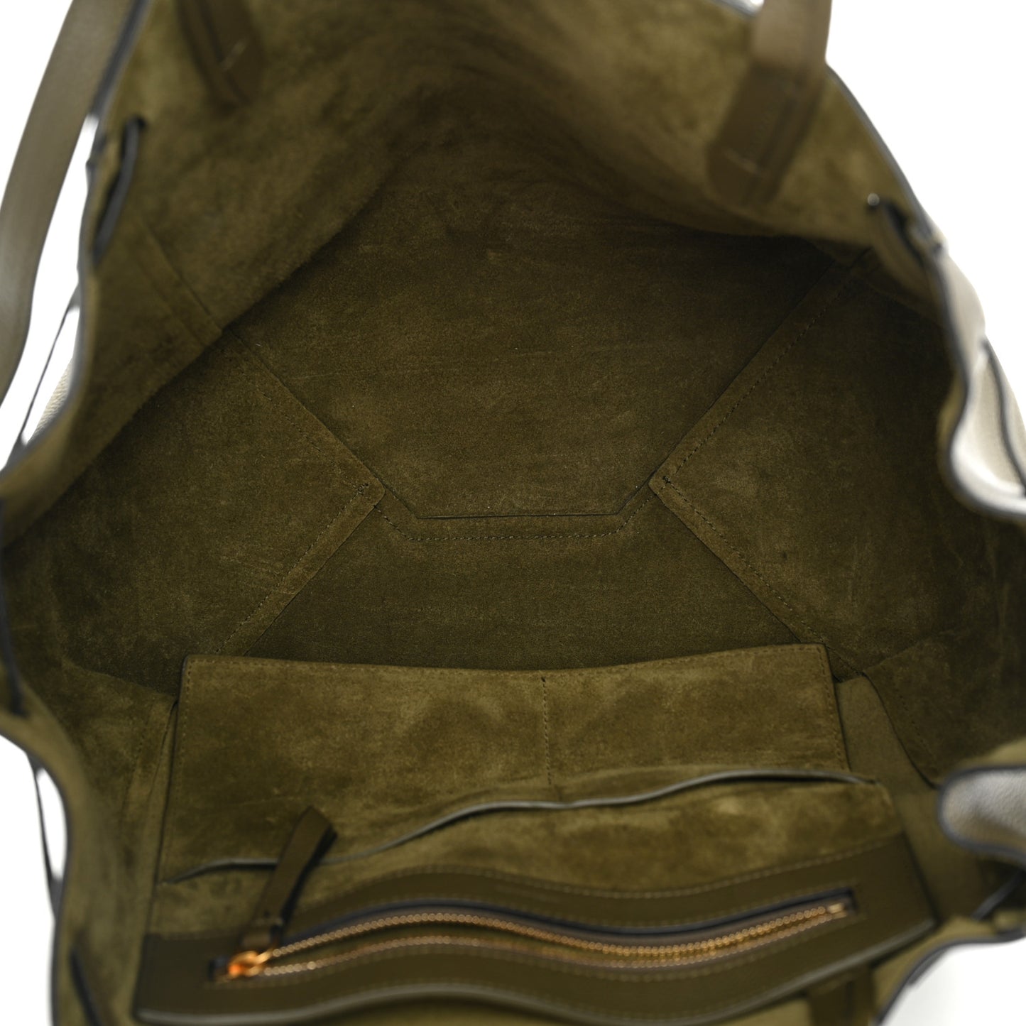 Soft Grained Calfskin Small Belt Cabas Phantom Khaki