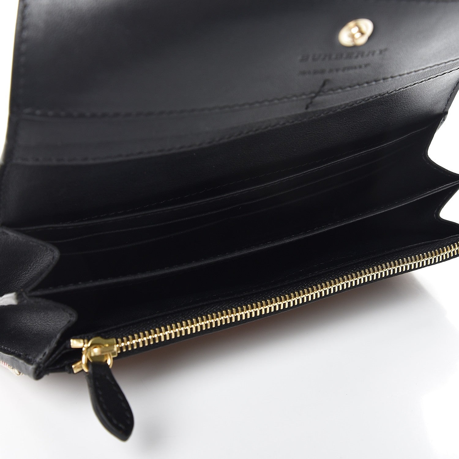 Burberry Calfskin House Check Porter Continental Wallet Black 6 of 7