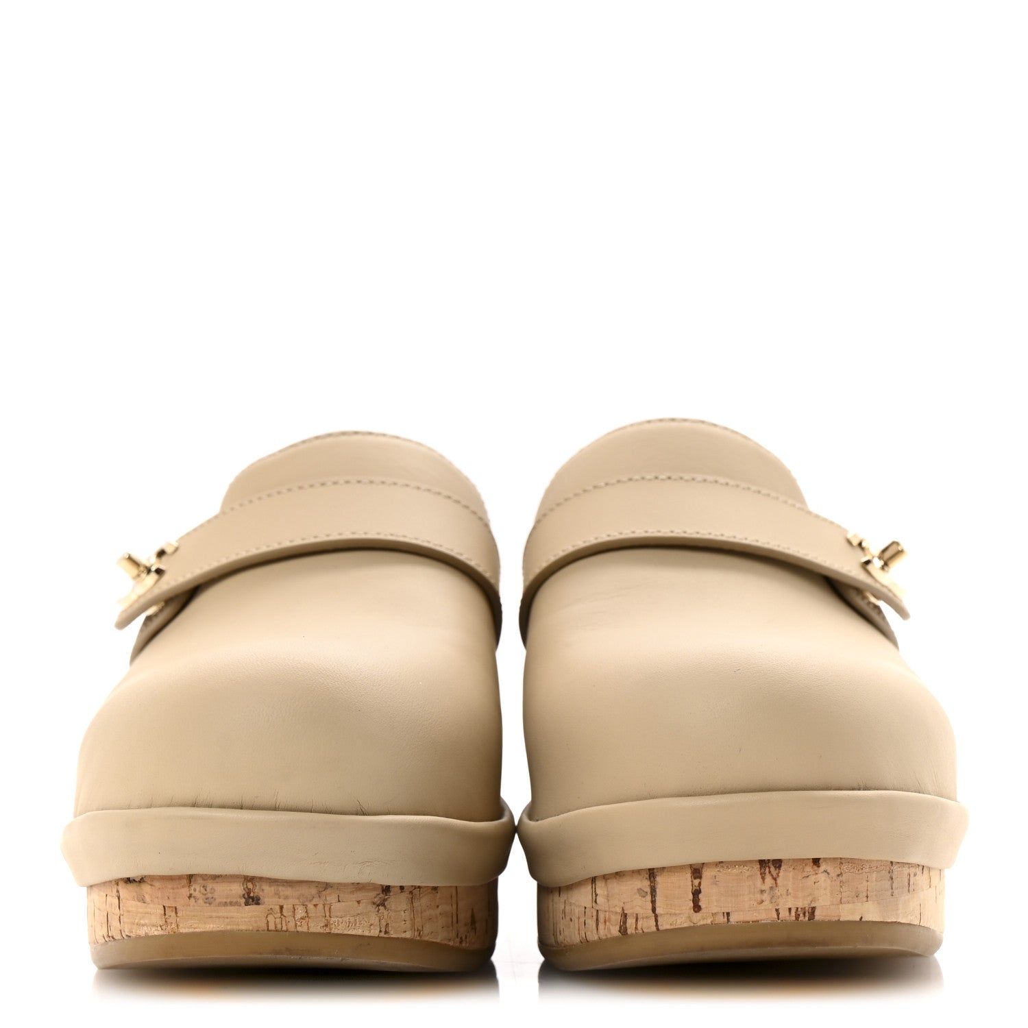 Chanel Calfskin CC Turn Lock Clogs 38 Beige 3 of 9