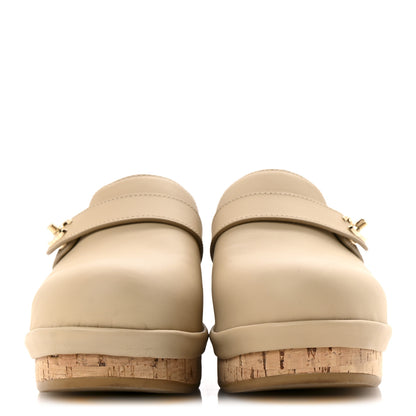 Chanel Calfskin CC Turn Lock Clogs 38 Beige 3 of 9