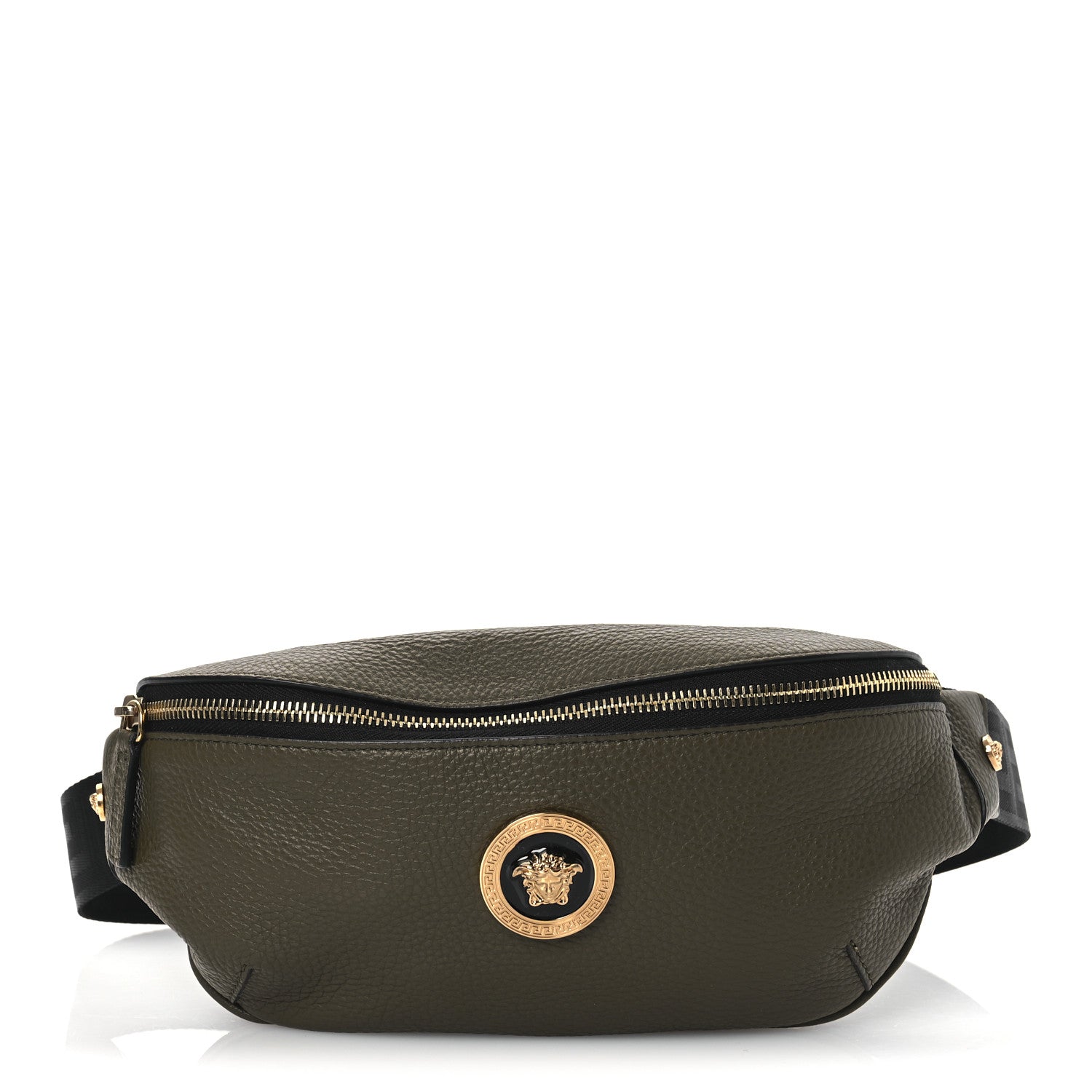 Versace Grained Calfskin Vanitas Medea Belt Bag Olive Green 1 of 12