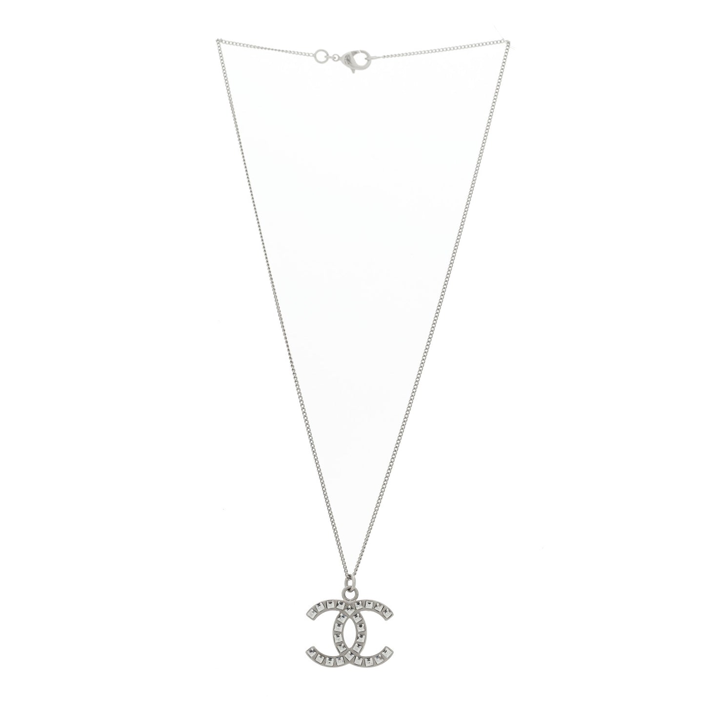 Crystal Timeless CC Necklace Silver