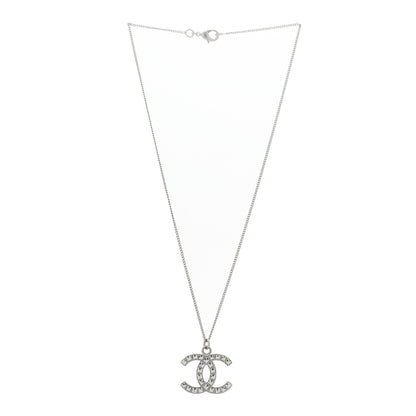 Chanel Crystal Timeless CC Necklace Silver 3 of 5