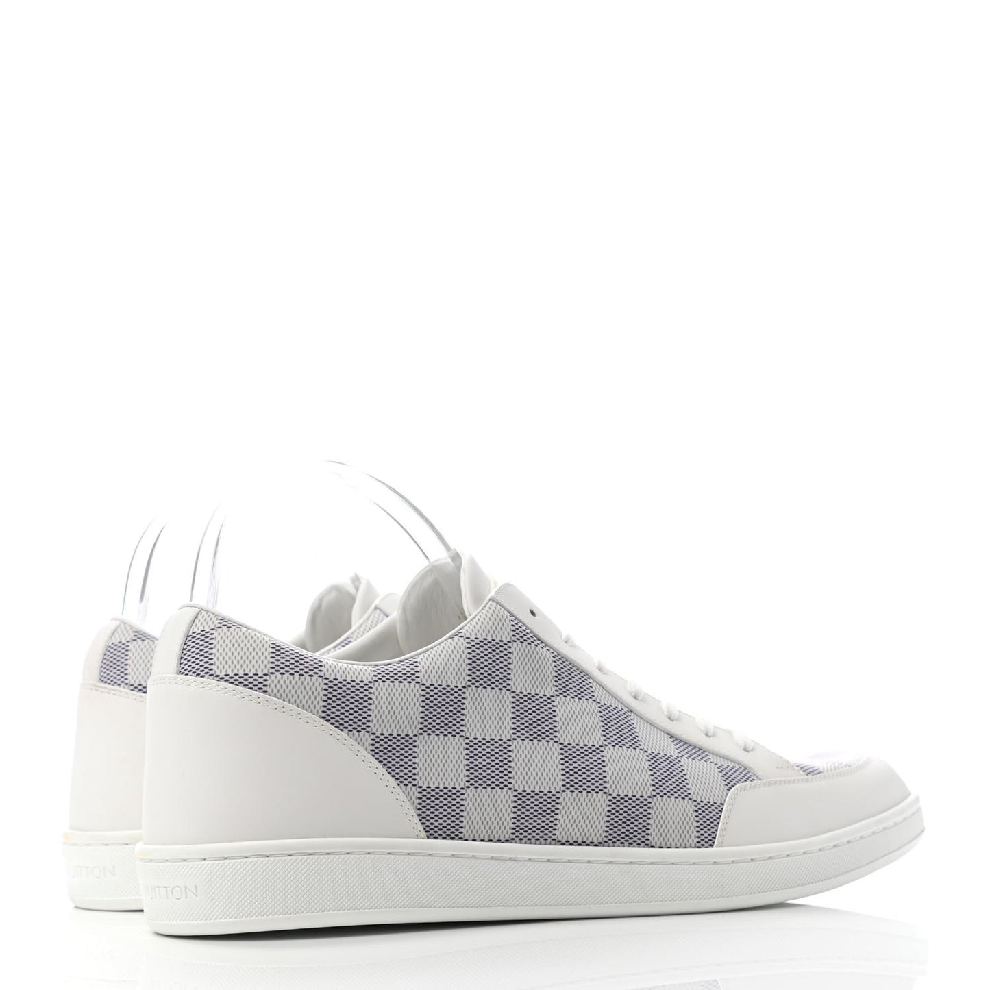 Calfskin Damier Azur Mens Offshore Sneakers 9.5 White