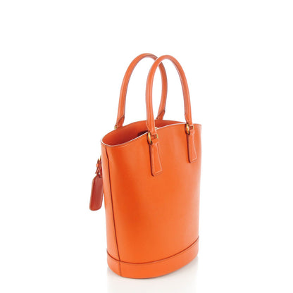 Prada Saffiano Lux Bucket Tote Papaya 3 of 8