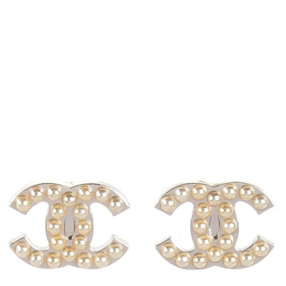 Chanel Pearl CC Earrings Silver 1 of 5
